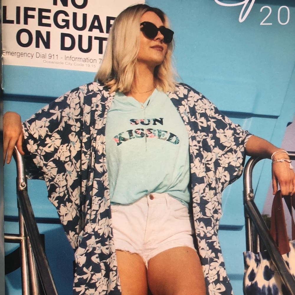Hawaiian Blooms Kimono and Noa Sun Kissed Tank
